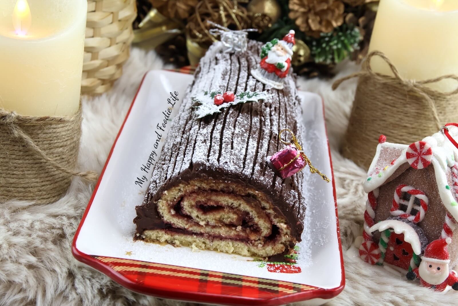 recette facile bûche de Noël confiture et chocolat